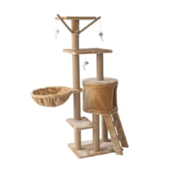Freedog Árbol Rascador con Cueva CurlCorner Beige para Gatos
