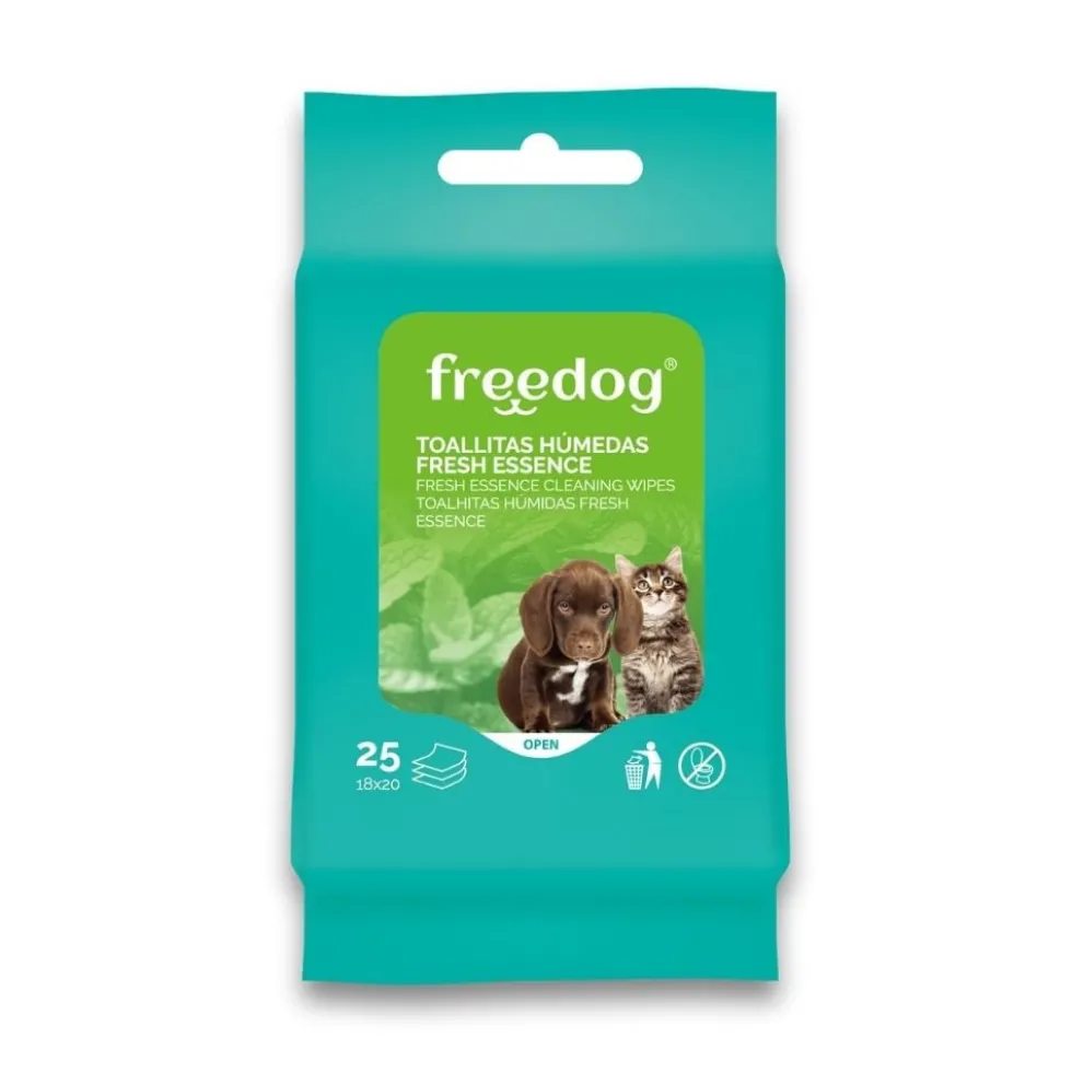 Freedog Toallitas Húmedas Fresh Essence Aloe Vera Pocket (25 uds)
