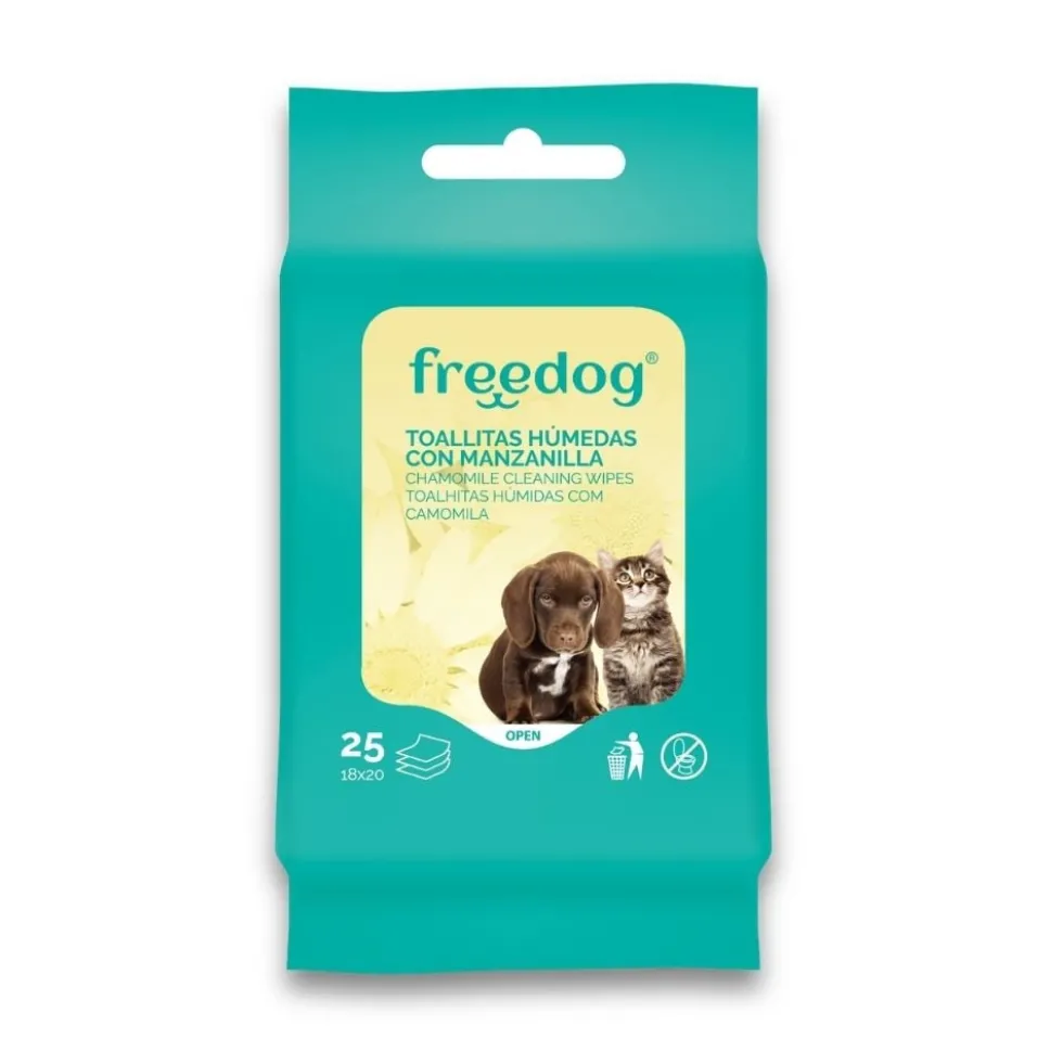 Freedog Toallitas Húmedas Manzanilla Pocket (25 ud)