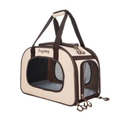 Freedog Transportín Traveltails Crema y Chocolate para Gatos y Perros Pequeños