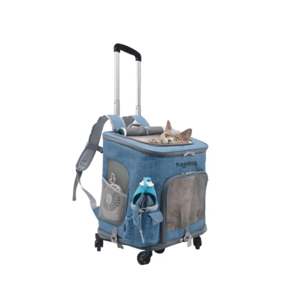 Freedog Trolley de Aluminio con 5 Ruedas Plegable 36x30x84cm
