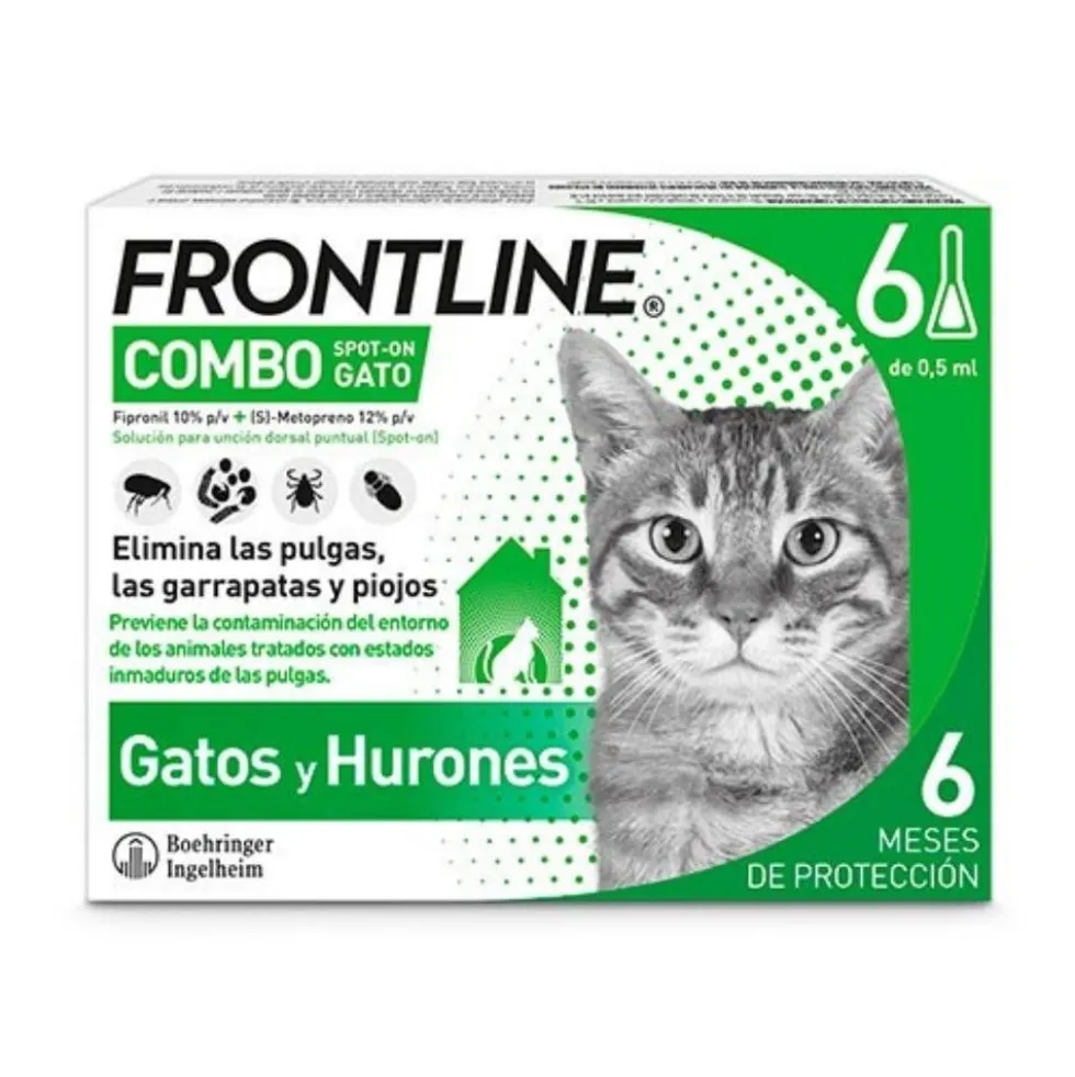 Frontline Combo 6 Pipetas Antiparasitarias para Gatos