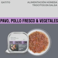 Givers Tarrina con Trocitos en Salsa de Pavo y Pollo para Gatito
