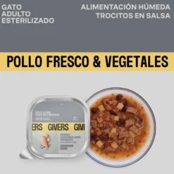 Givers Tarrina con Trocitos en Salsa de Pollo y Vegetales para Gato
