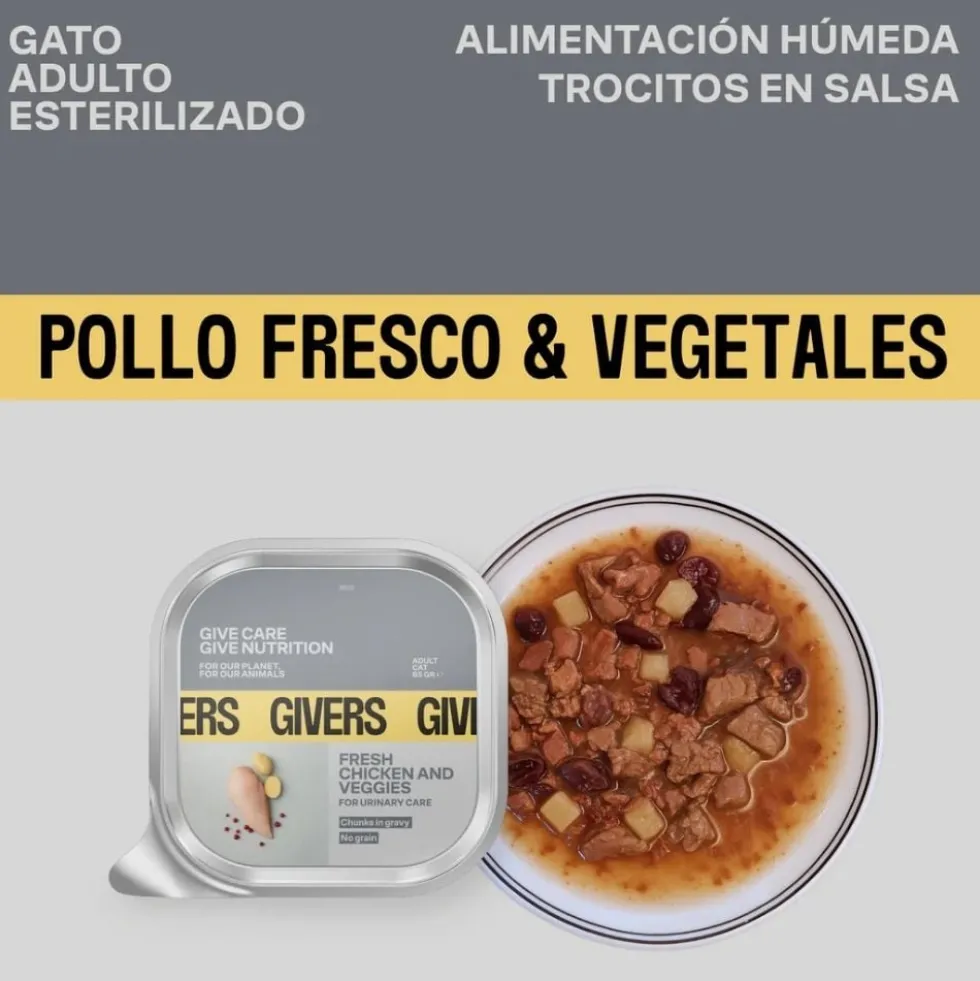 Givers Tarrina con Trocitos en Salsa de Pollo y Vegetales para Gato