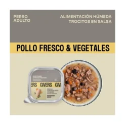 Givers Tarrina con Trocitos en Salsa de Pollo y Vegetales para Perro