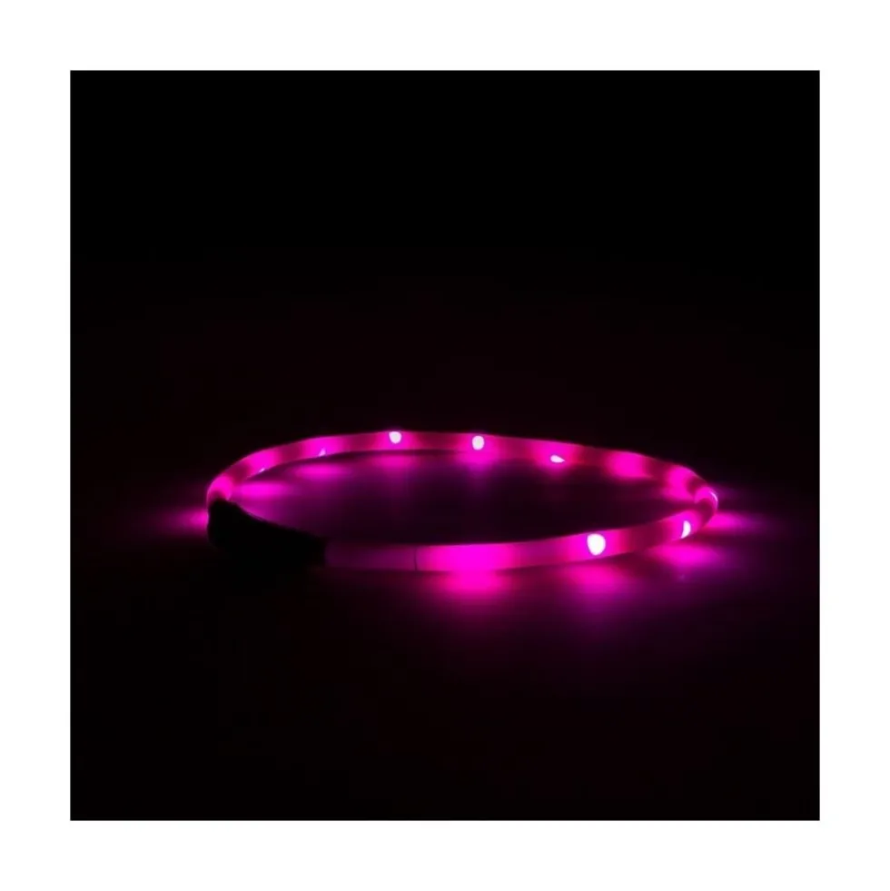 Great&Small Collar de Led Rosa Recargable