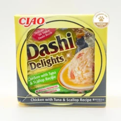 Inaba Dashi Delights Tarrina de Pollo Atún y Vieiras para Gato
