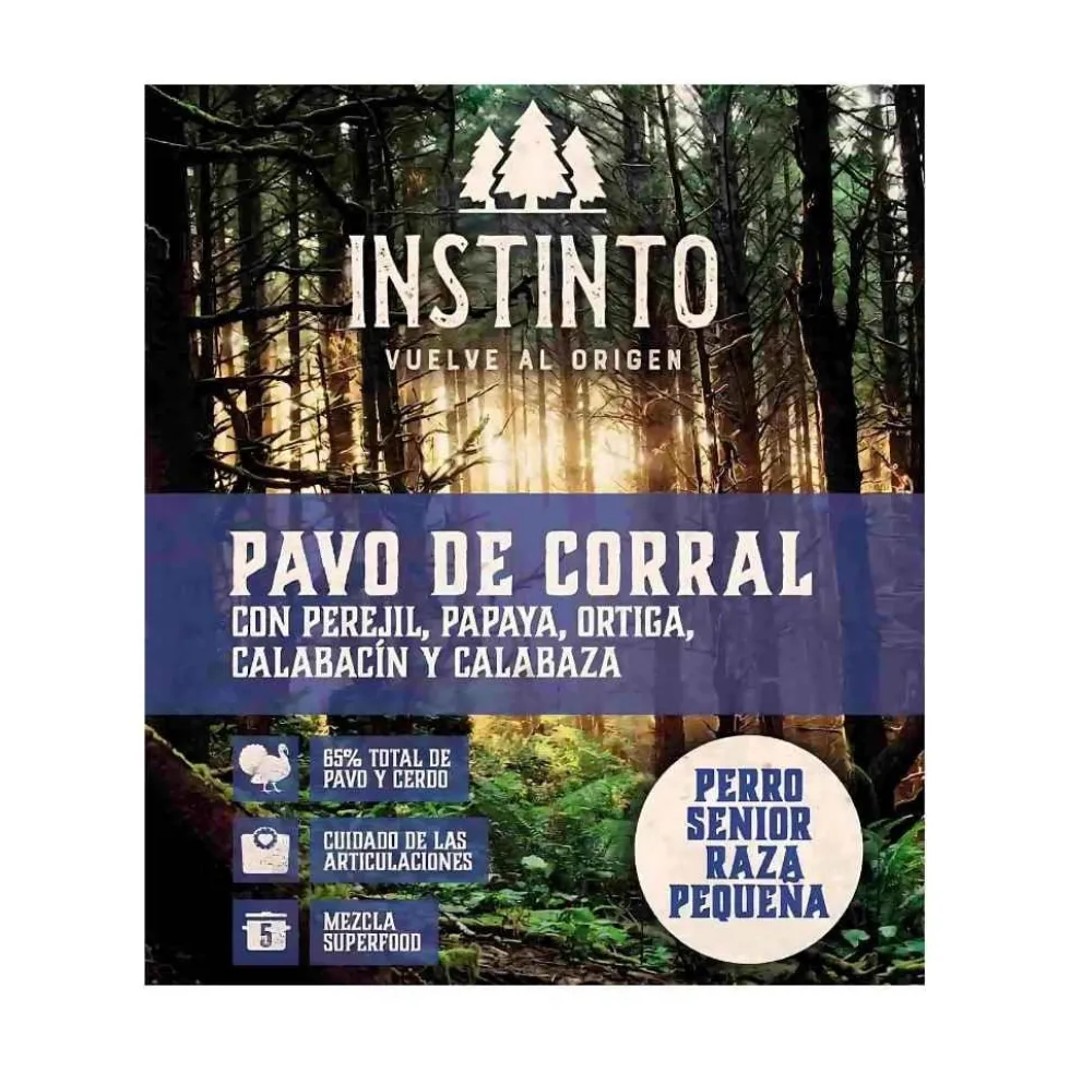Instinto Pienso de Pavo de Corral para Perro Senior de Raza Pequeña