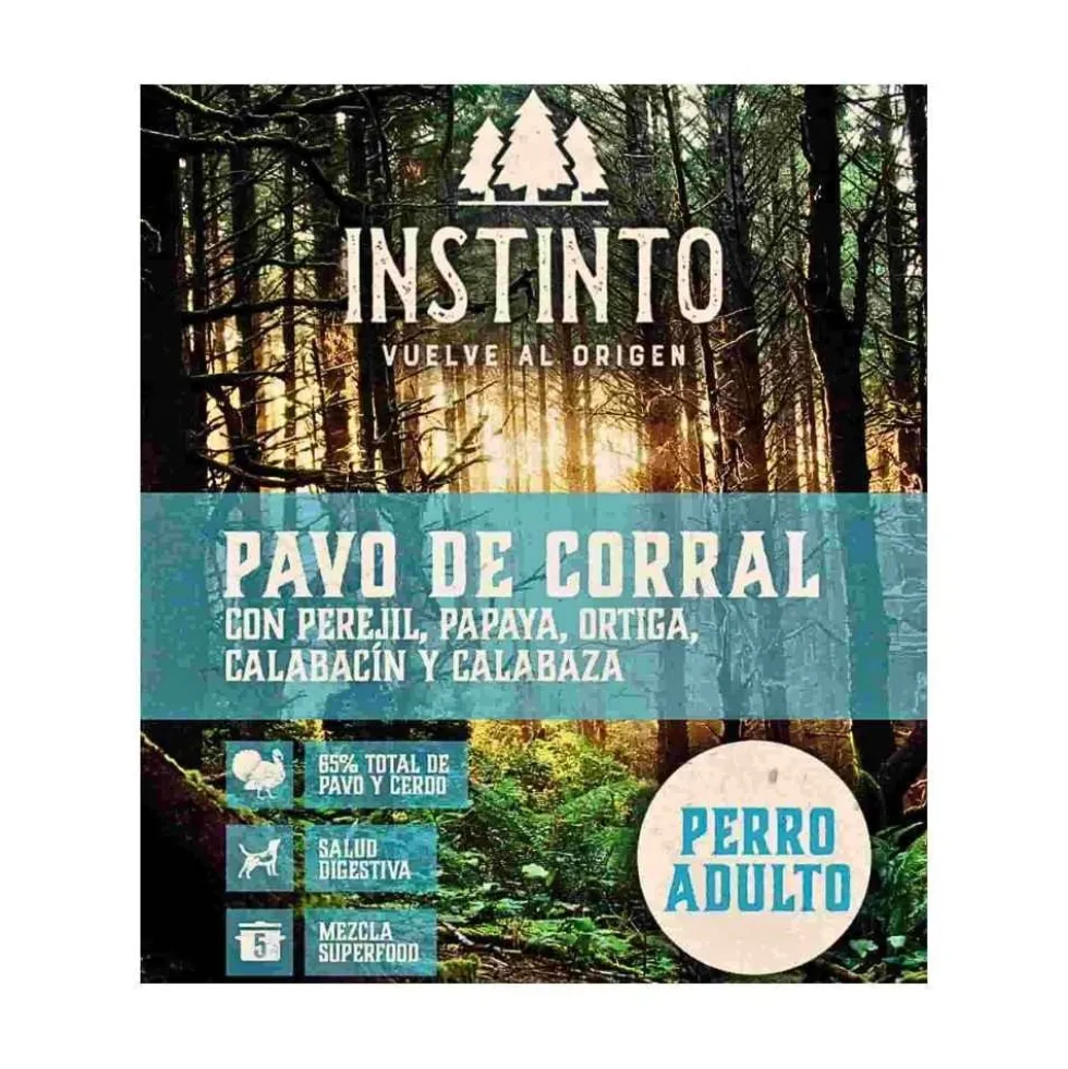 Instinto Pienso Natural de Pavo de Corral para Perro Adulto