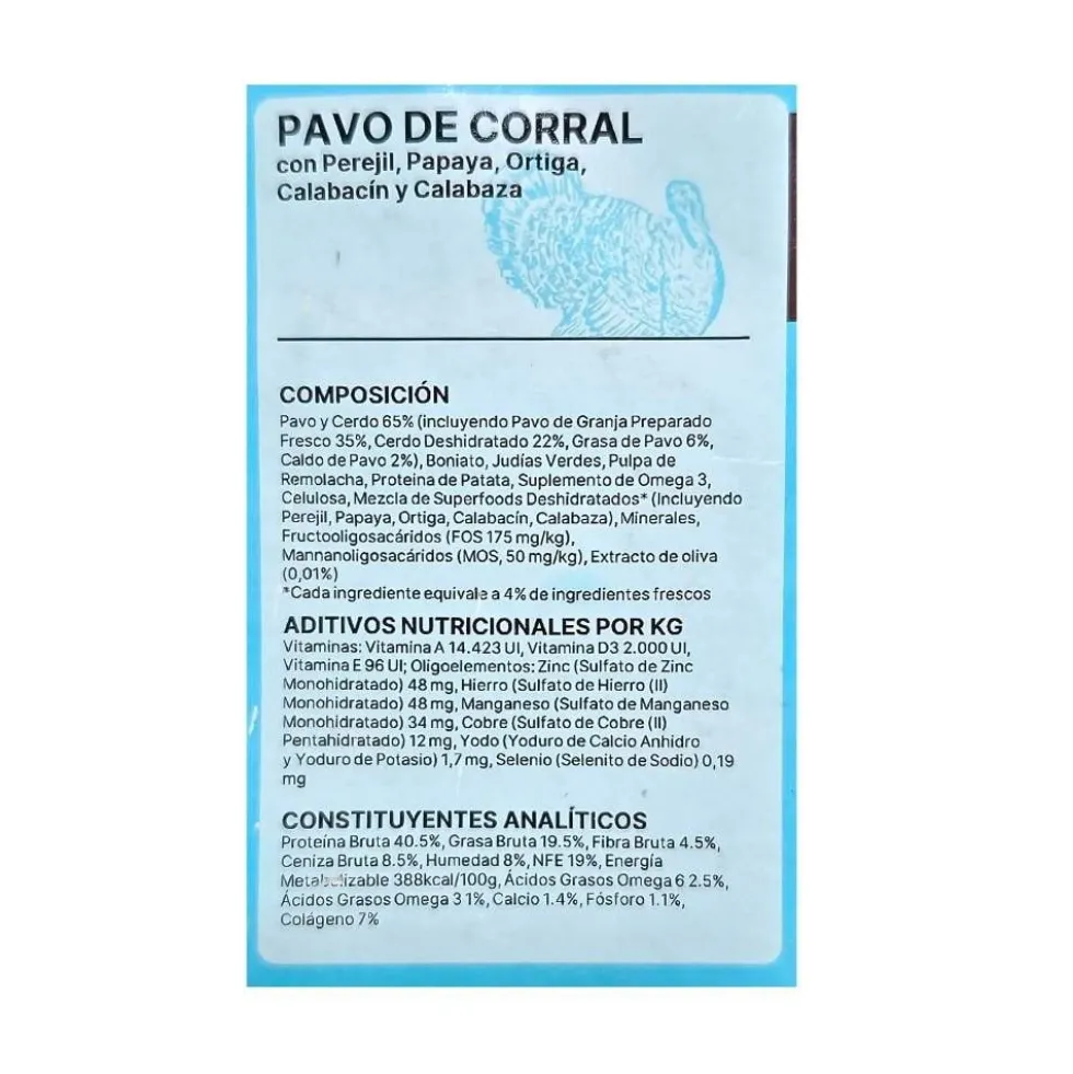 Instinto Pienso Natural de Pavo de Corral para Perro Adulto