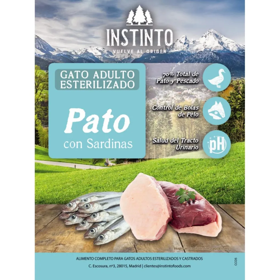 Instinto Pienso Natural Pato con Sardinas para Gato Esterilizado