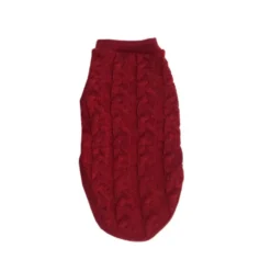Jersey Rojo de Patrón Trenzado para Mascotas