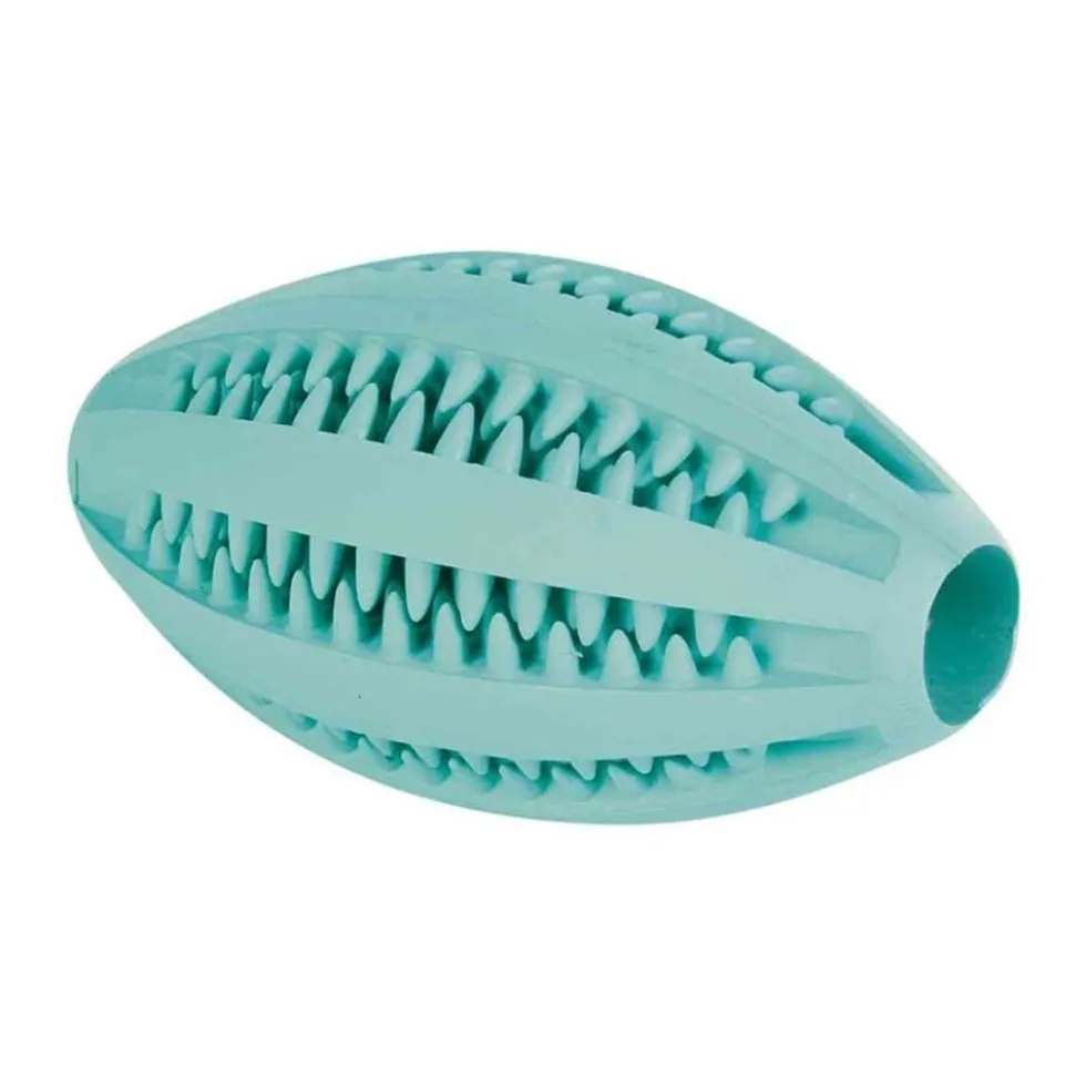 Juguete Perro Pelota Rugby de Goma Rellenable 11cm