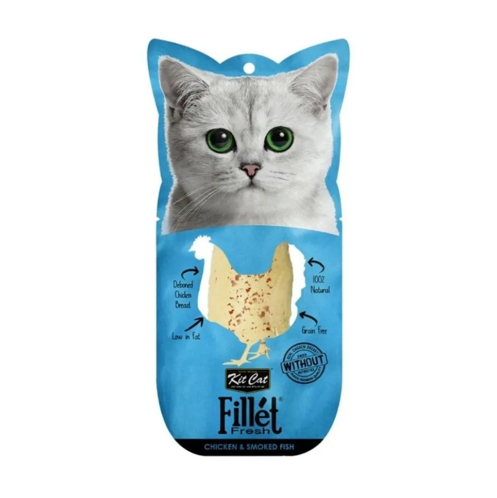 Kit Cat Filete de Pollo y Pescado Ahumado para Gato