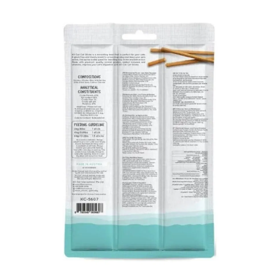 Kit Cat Sticks Snacks de Pollo y Frutos del Bosque (3x5g) para Gato