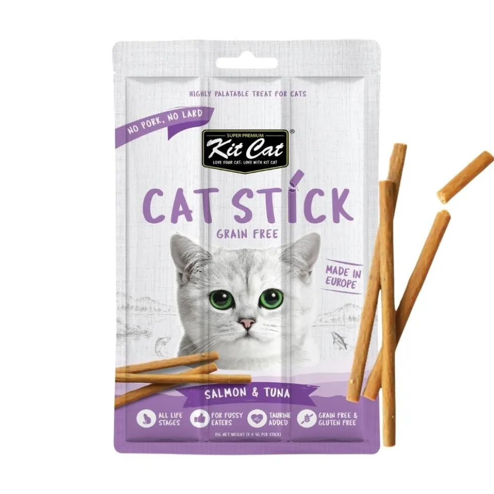 Kit Cat Sticks Snacks de Salmón y Atún (3x5g) para Gatos