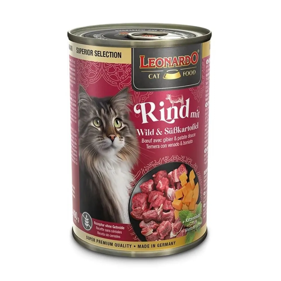 Leonardo Lata de Ternera con Venado y Boniato para Gato