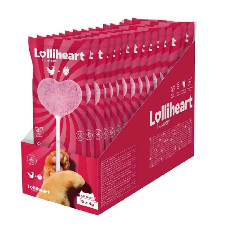 Lolliheart Piruleta de Corazón con Pollo y Fresa para Gato