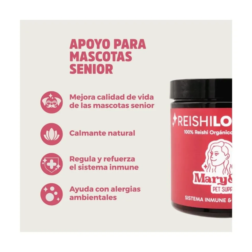 Mary & Trufa Reishi Longevity Suplemento para Perros y Gatos 75g