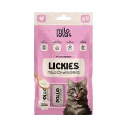 Milo y Lola Lickies (Snack Cremoso) de Pollo con Arándanos (4x15gr)