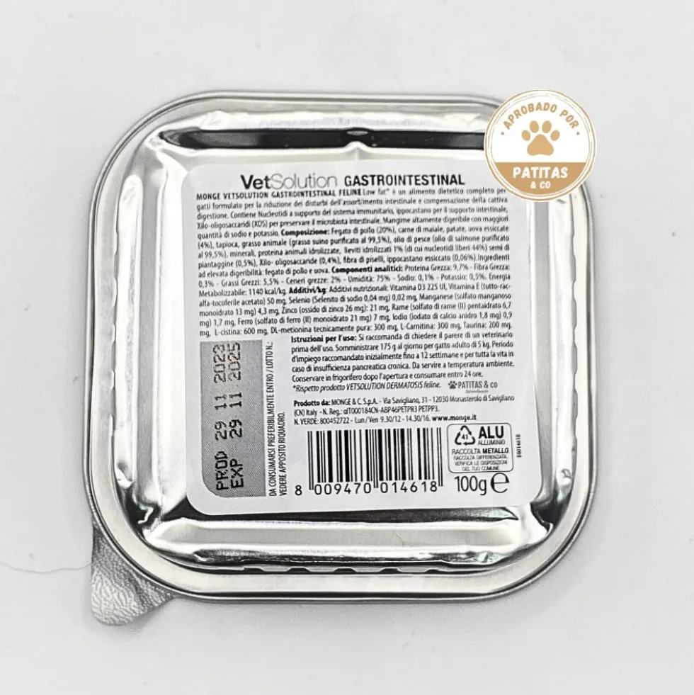 Monge Tarrina Vet Gastrointestinal para Gato