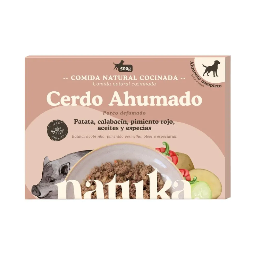 Natuka Comida Cocinada Menú de Cerdo Ahumado para Perro