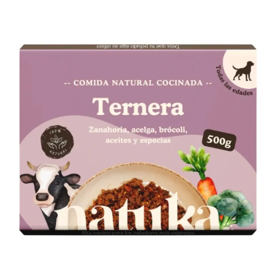 Natuka Comida Cocinada Menú de Ternera para Perro