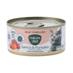 Natura Diet Paté de Cerdo Ibérico y Calabaza para Gato Esterilizado