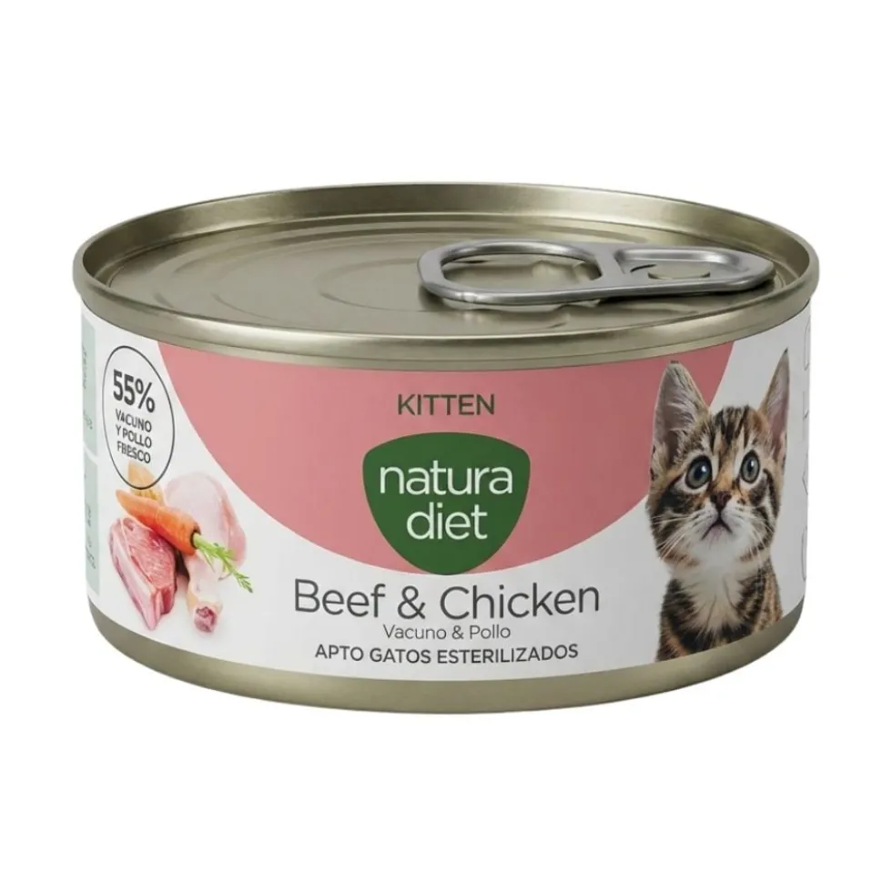 Natura Diet Paté de Ternera y Pollo para Gatito