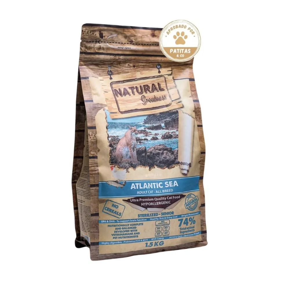 Natural Greatness Salmón Mar Atlántico Pienso Natural Gato Esterilizado