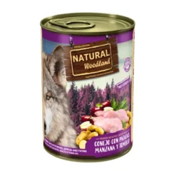 Natural Woodland Lata Conejo con Manzana para Perro