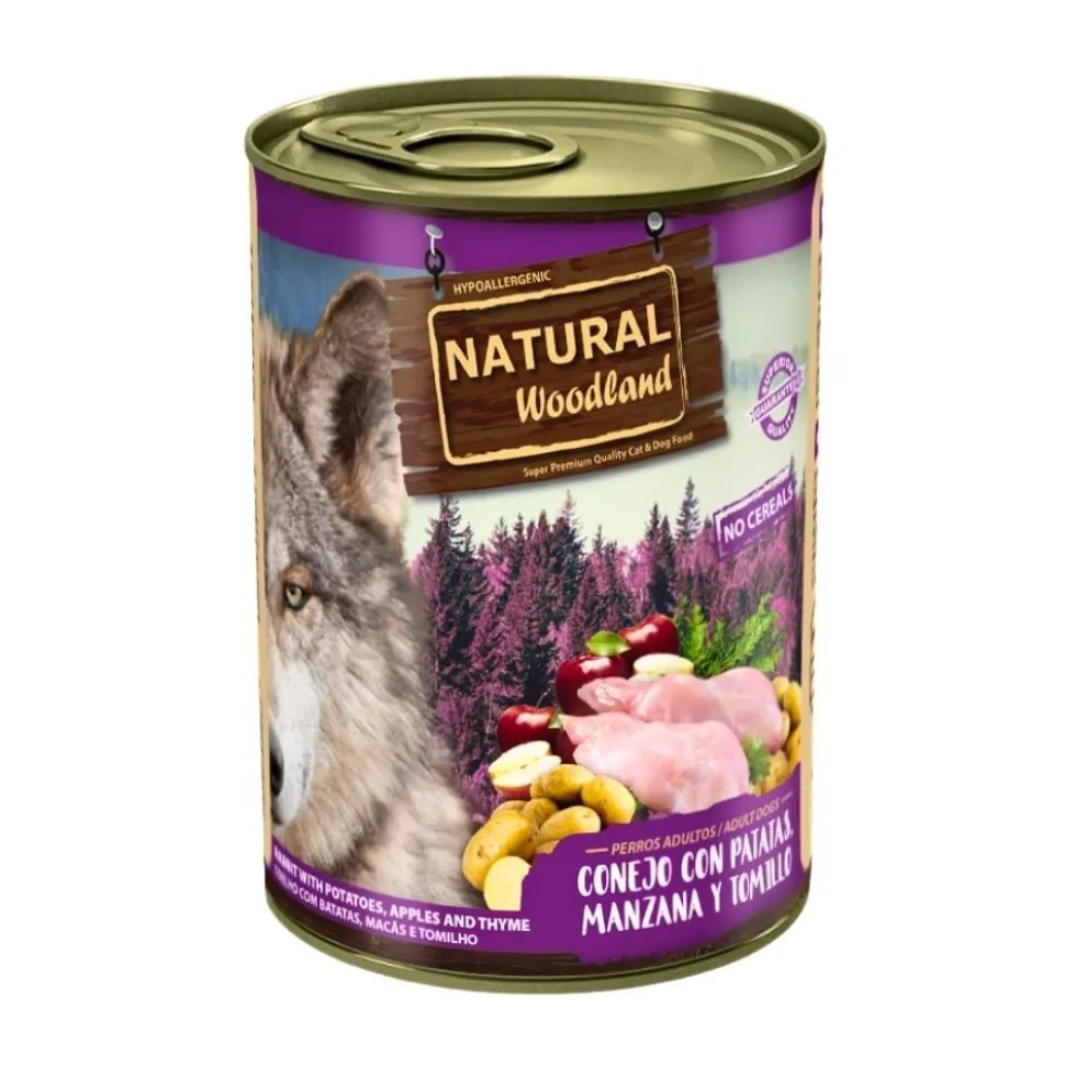 Natural Woodland Lata Conejo con Manzana para Perro