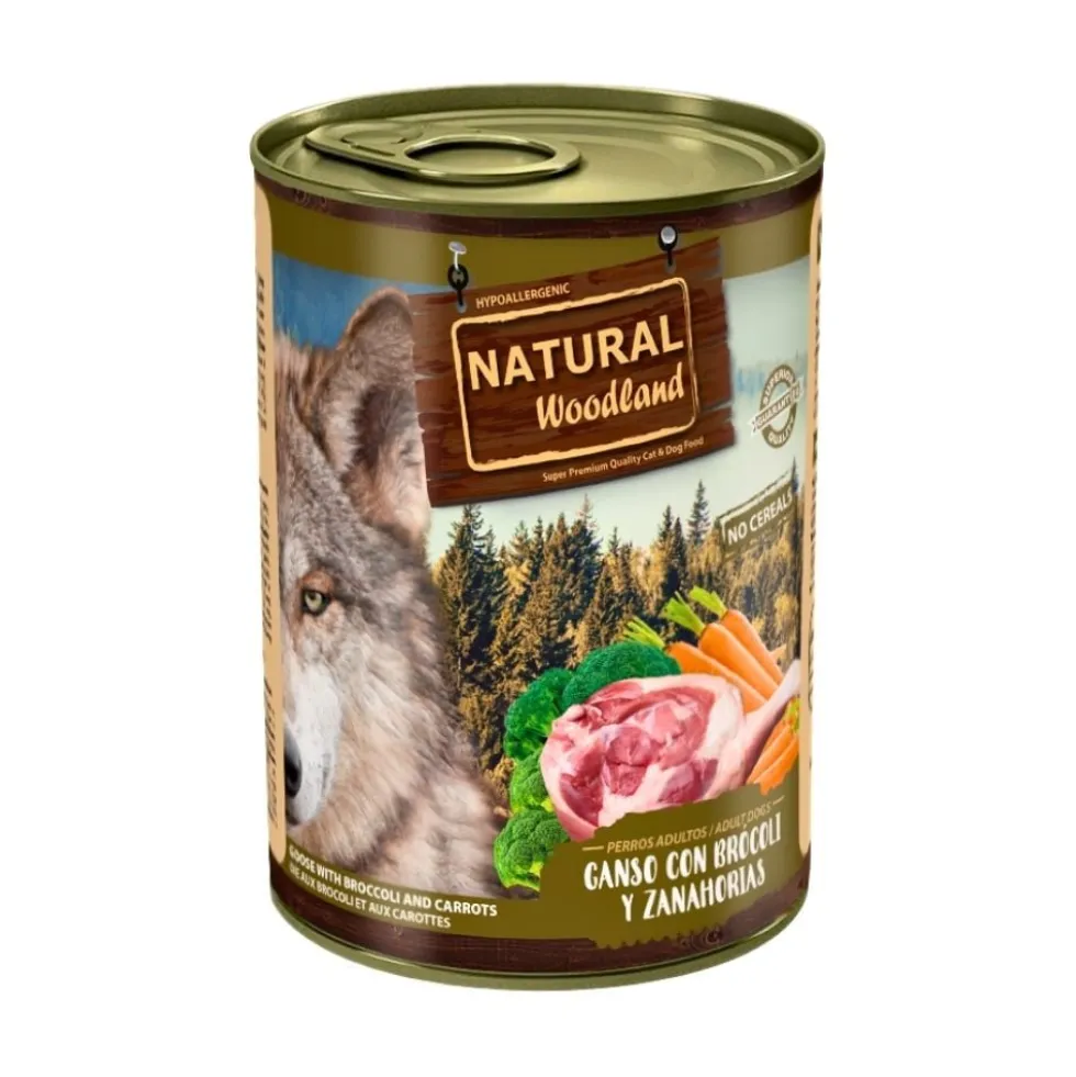 Natural Woodland Lata Ganso con Brócoli y Zanahorias para Perros