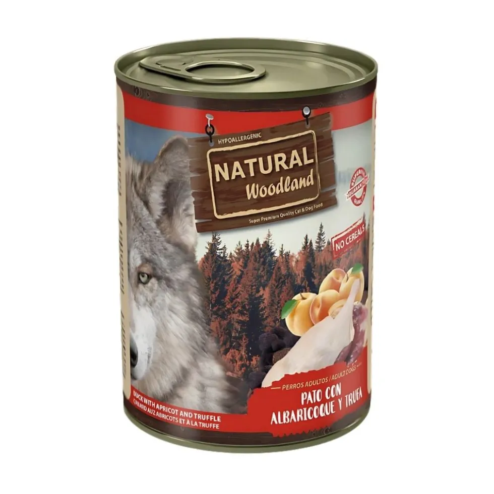 Natural Woodland Lata Pato con Albaricoque y Trufa para Perro