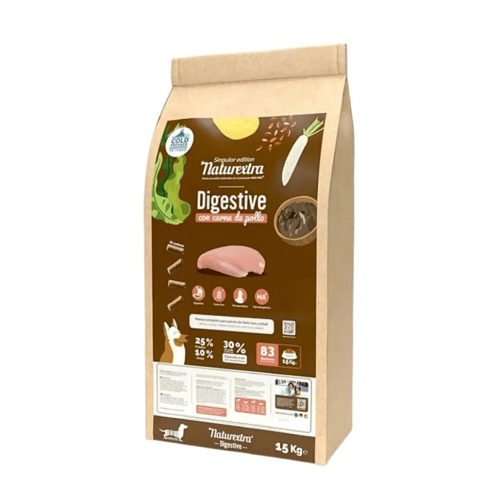 Naturextra Pienso Digestive Prensado en Frío de Pollo para Perro