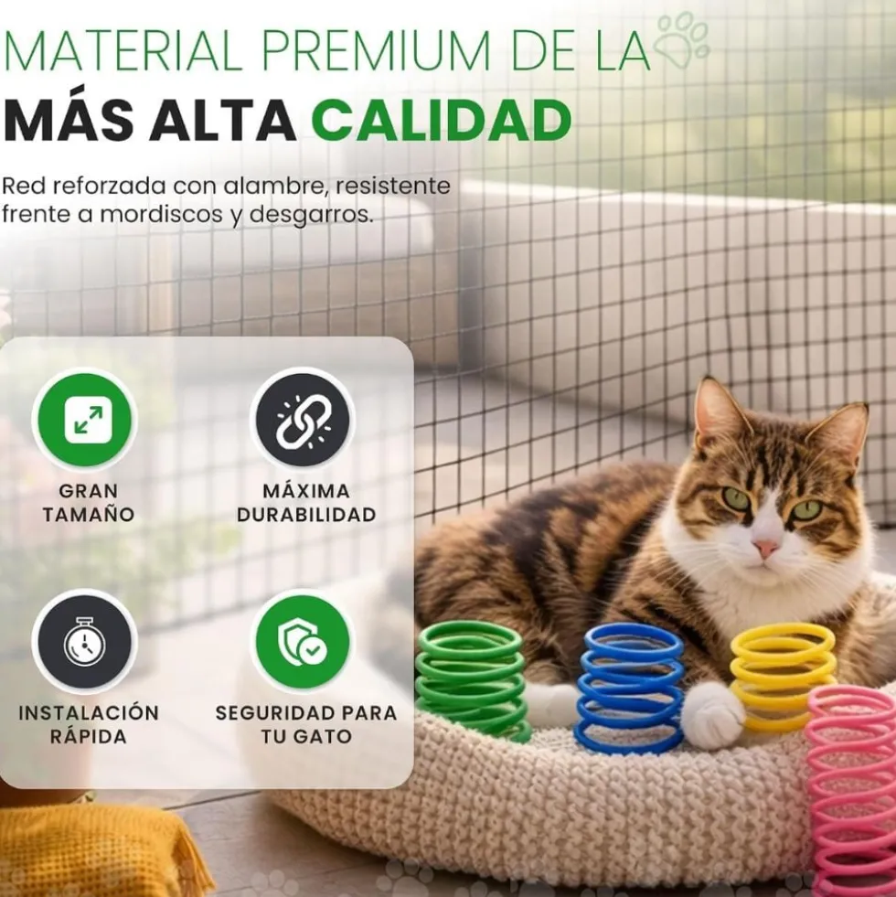 Niceowl Red Reforzada con Alambre de 8 metros para Gato
