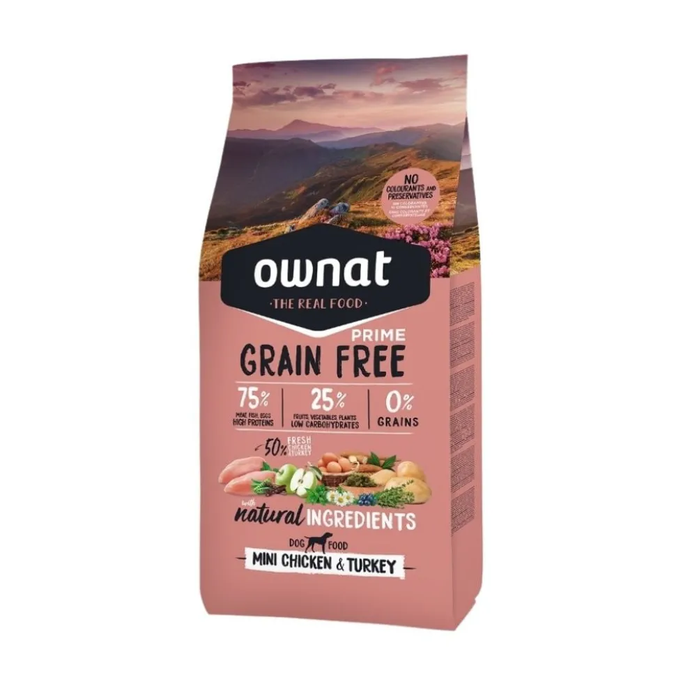 Ownat Grain Free Prime Pollo y Pavo para Perro Mini