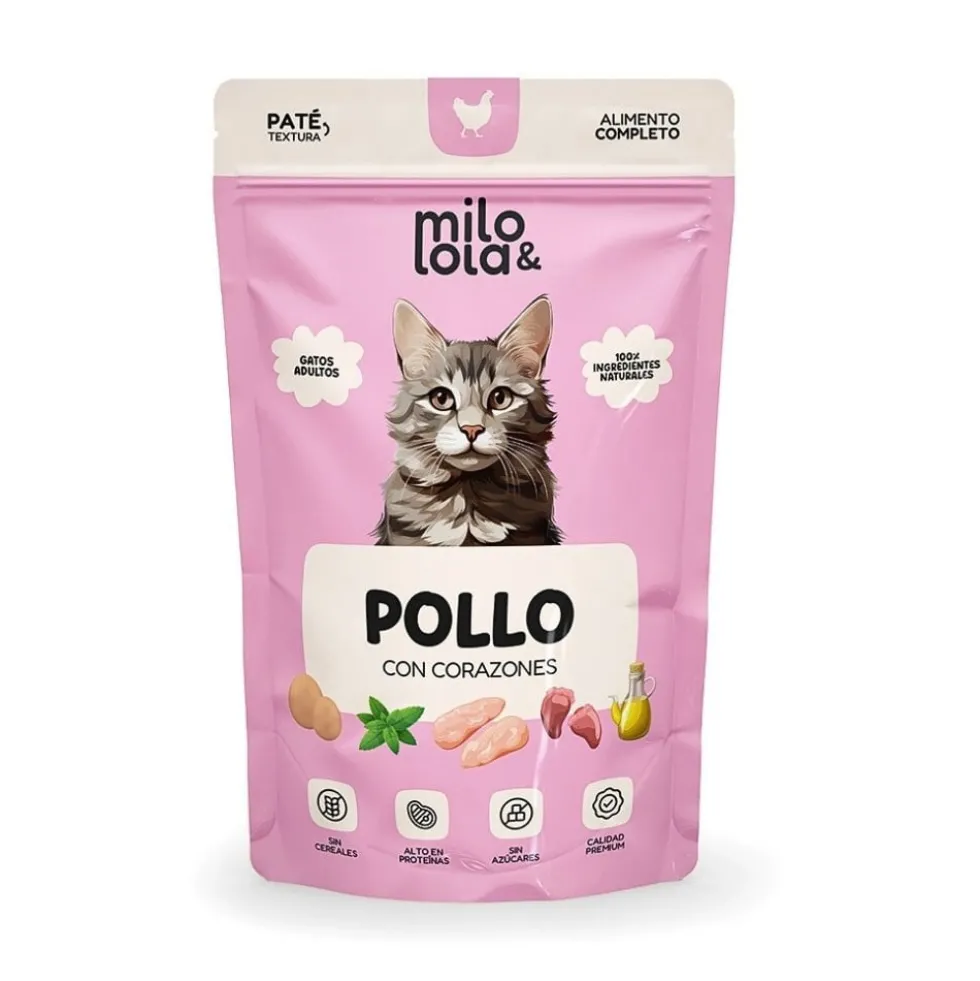 Pack Mixto 24 Sobres Milo y Lola de Pollo y Conejo para Gato
