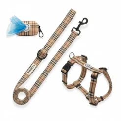 Pack Patitas Arnés Classic Cuadros + Correa + Porta Bolsas