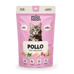 Pack 12 Sobres Milo y Lola de Pollo con Corazones para Gato