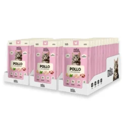 Pack 36 Sobres Milo y Lola de Pollo con Corazones para Gato
