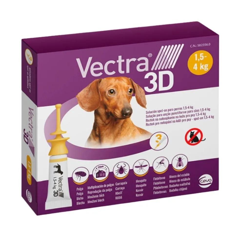 Pipeta Antiparasitaria Vectra 3D para Perro (3 uds) 1,5-4kg