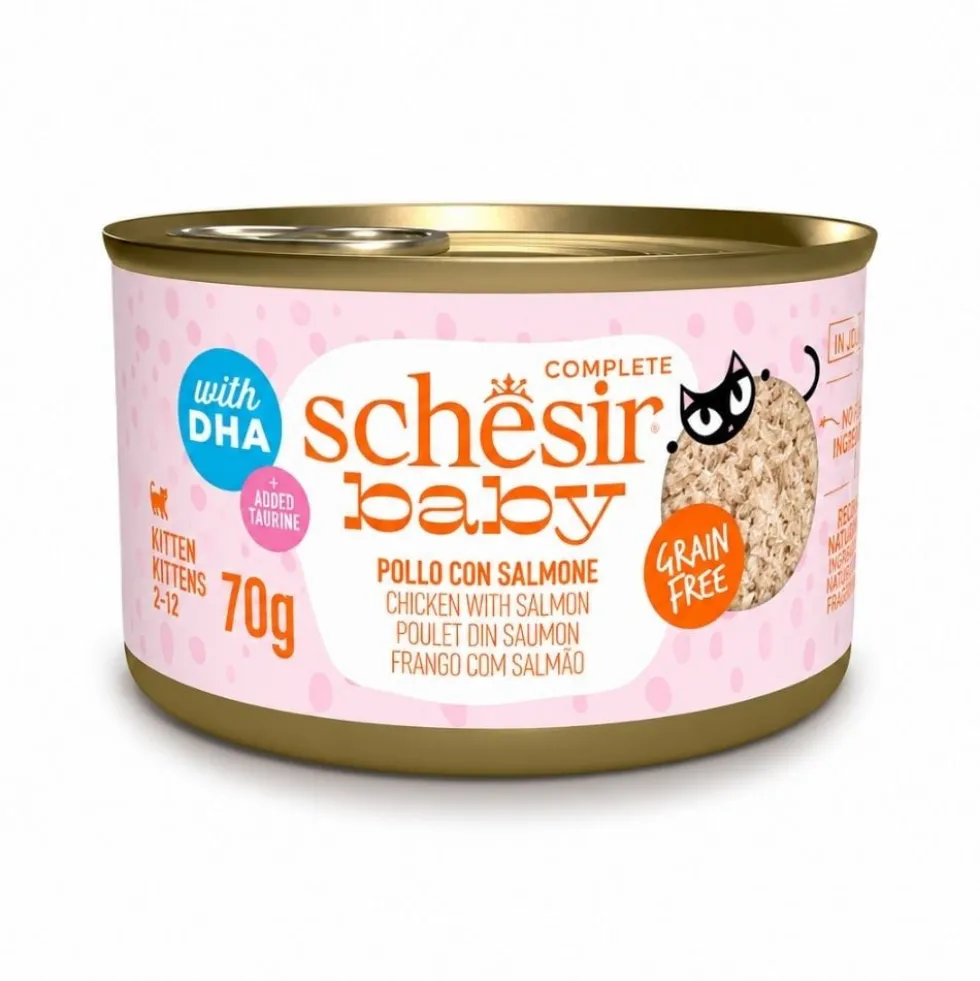 Schesir Baby Lata de Pollo con Salmón para Gatitos