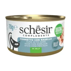 Schesir Lata Atún y Merluza en Gelatina para Gato