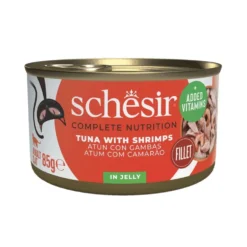 Schesir Lata de Atún con Gambas en Gelatina para Gato