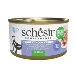 Schesir Lata de Atún con Mero en Gelatina para Gato