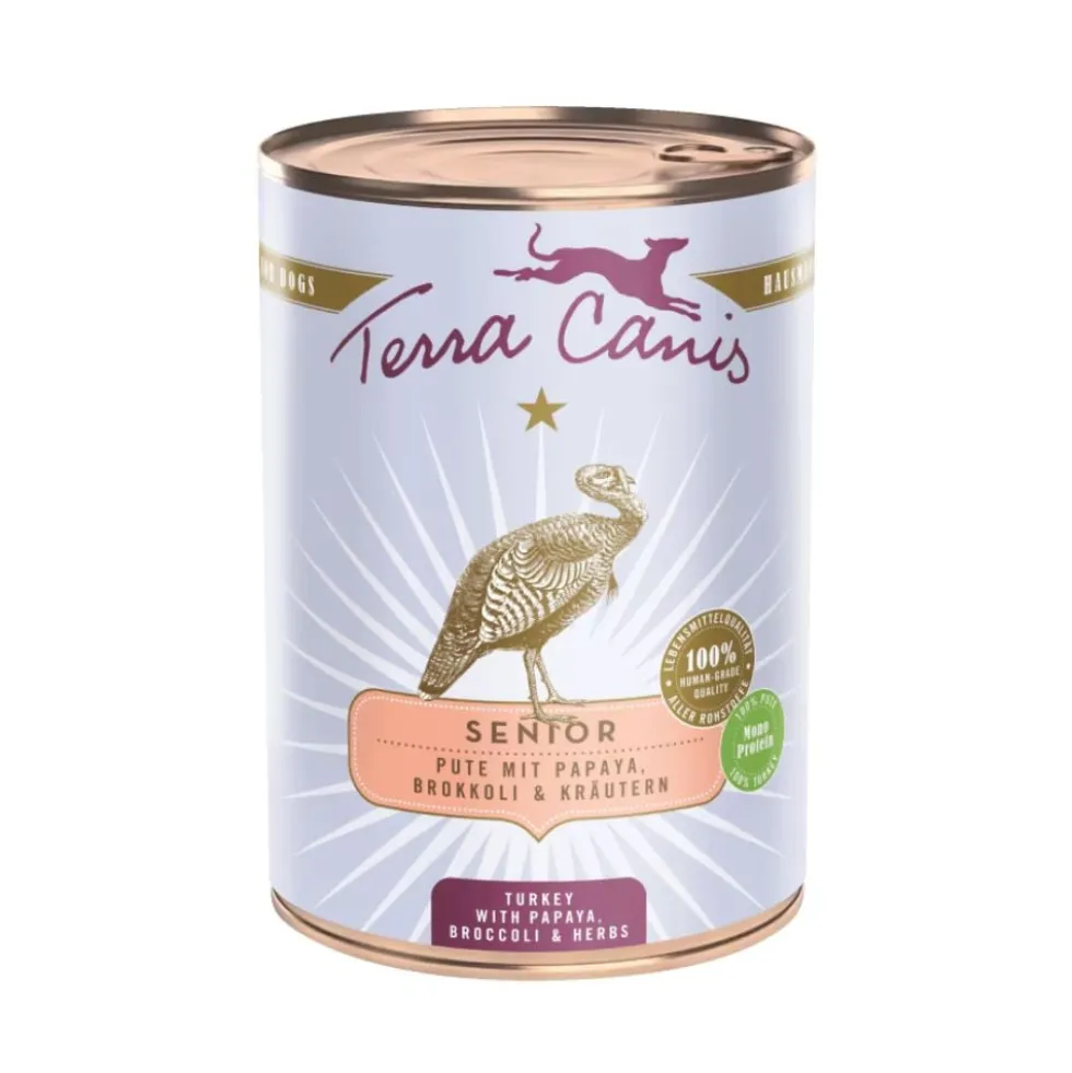 Terra Canis Senior Lata de Pavo con Papaya para Perros