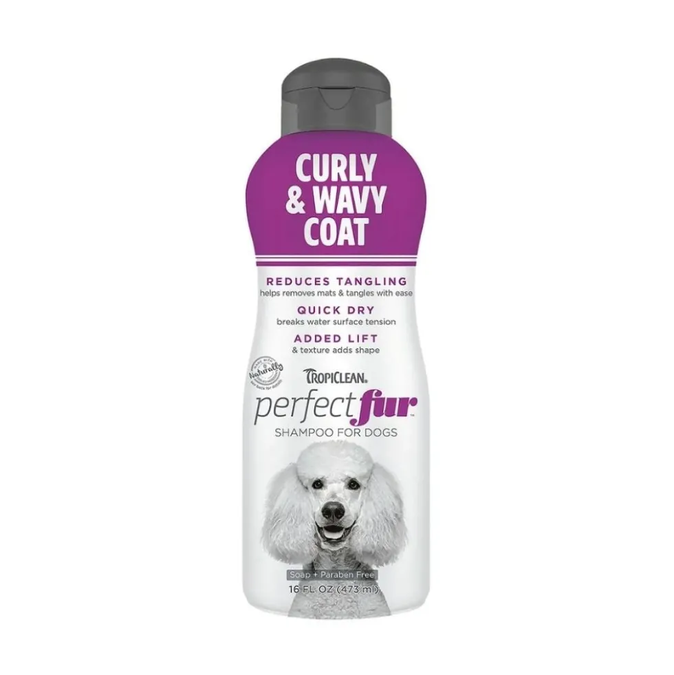 TropiClean Perfect Fur Champú Pelaje Rizado para Perros