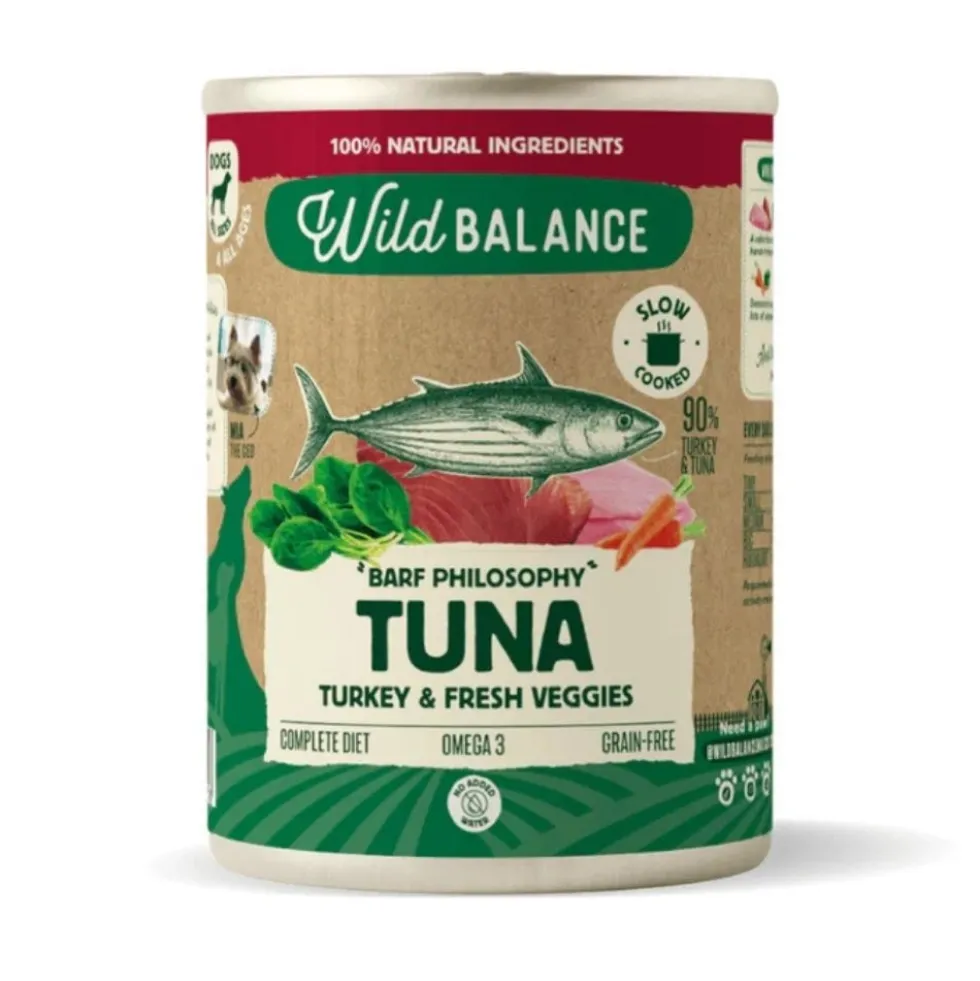 Wild Balance Comida Húmeda Cocinada de Atún y Pavo para Perro